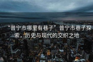 “普寧市哪里有巷子”普寧市巷子探索，歷史與現代的交織之地