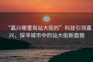 “嘉興哪里有站大街的”科技引領(lǐng)嘉興，探尋城市中的站大街新面貌