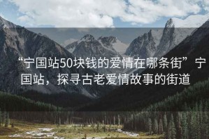 “寧國站50塊錢的愛情在哪條街”寧國站，探尋古老愛情故事的街道