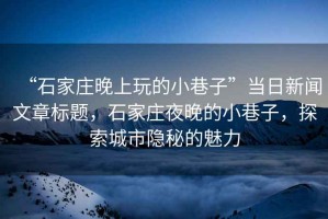 “石家莊晚上玩的小巷子”當日新聞文章標題，石家莊夜晚的小巷子，探索城市隱秘的魅力