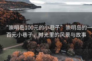 “崇明島100元的小巷子”崇明島的一百元小巷子，時光里的風景與故事