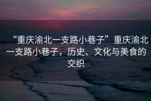 “重慶渝北一支路小巷子”重慶渝北一支路小巷子，歷史、文化與美食的交織