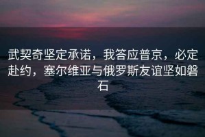 武契奇堅定承諾，我答應普京，必定赴約，塞爾維亞與俄羅斯友誼堅如磐石