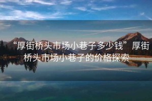 “厚街橋頭市場小巷子多少錢”厚街橋頭市場小巷子的價格探索