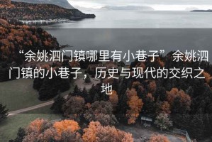 “余姚泗門鎮哪里有小巷子”余姚泗門鎮的小巷子，歷史與現代的交織之地