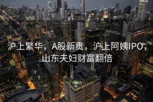 滬上繁華，A股新貴，滬上阿姨IPO，山東夫婦財富翻倍