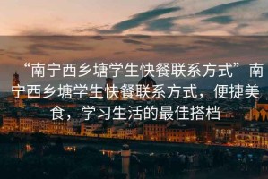 “南寧西鄉塘學生快餐聯系方式”南寧西鄉塘學生快餐聯系方式，便捷美食，學習生活的最佳搭檔