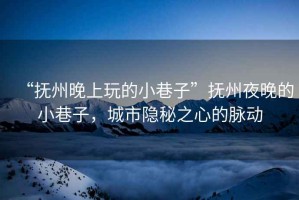 “撫州晚上玩的小巷子”撫州夜晚的小巷子，城市隱秘之心的脈動