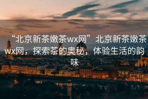“北京新茶嫩茶wx網”北京新茶嫩茶wx網，探索茶的奧秘，體驗生活的韻味