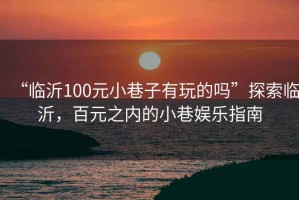 “臨沂100元小巷子有玩的嗎”探索臨沂，百元之內的小巷娛樂指南