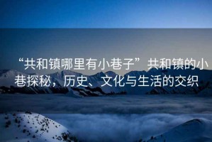 “共和鎮(zhèn)哪里有小巷子”共和鎮(zhèn)的小巷探秘，歷史、文化與生活的交織