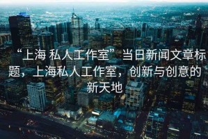 “上海 私人工作室”當日新聞文章標題，上海私人工作室，創新與創意的新天地