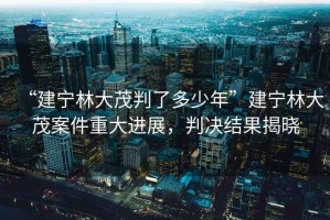 “建寧林大茂判了多少年”建寧林大茂案件重大進展，判決結果揭曉