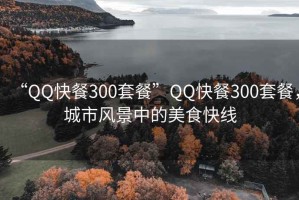 “QQ快餐300套餐”QQ快餐300套餐，城市風(fēng)景中的美食快線