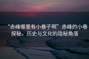 “赤峰哪里有小巷子啊”赤峰的小巷探秘，歷史與文化的隱秘角落