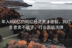 年入600億的網紅經濟泡沫破裂，網紅生意賣不動了，行業面臨洗牌