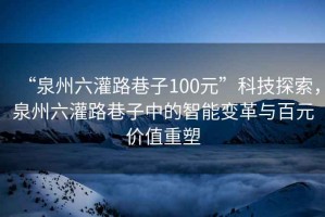 “泉州六灌路巷子100元”科技探索，泉州六灌路巷子中的智能變革與百元價值重塑