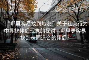 “哪里容易找到炮友”關于社交行為中尋找伴侶現象的探討—哪里更容易找到志同道合的伴侶？