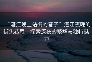 “湛江晚上站街的巷子”湛江夜晚的街頭巷尾，探索深夜的繁華與獨特魅力