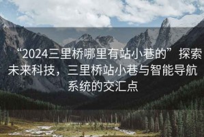 “2024三里橋哪里有站小巷的”探索未來科技，三里橋站小巷與智能導(dǎo)航系統(tǒng)的交匯點