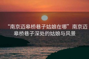 “南京邁皋橋巷子姑娘在哪”南京邁皋橋巷子深處的姑娘與風景