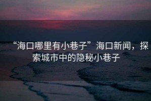 “海口哪里有小巷子”海口新聞，探索城市中的隱秘小巷子