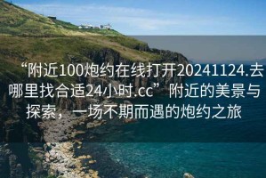 “附近100炮約在線(xiàn)打開(kāi)20241124.去哪里找合適24小時(shí).cc”附近的美景與探索，一場(chǎng)不期而遇的炮約之旅