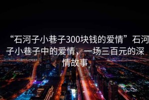 “石河子小巷子300塊錢的愛情”石河子小巷子中的愛情，一場三百元的深情故事