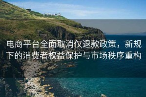 電商平臺全面取消僅退款政策，新規下的消費者權益保護與市場秩序重構