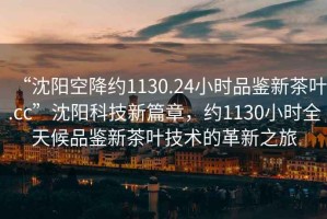 “沈陽空降約1130.24小時品鑒新茶葉.cc”沈陽科技新篇章，約1130小時全天候品鑒新茶葉技術的革新之旅