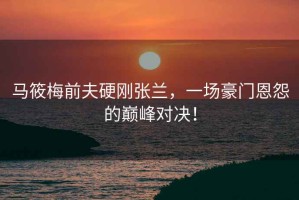 馬筱梅前夫硬剛張蘭，一場豪門恩怨的巔峰對決！