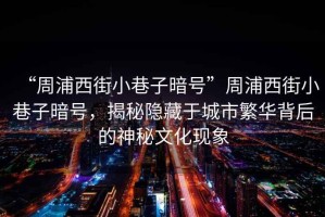 “周浦西街小巷子暗號”周浦西街小巷子暗號，揭秘隱藏于城市繁華背后的神秘文化現(xiàn)象