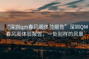 “深圳qm春風閣體驗報告”深圳QM春風閣體驗報告，一處別樣的風景