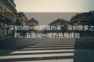 “深圳500一晚同城約茶”深圳夜茶之約，五百元一晚的獨(dú)特體驗(yàn)