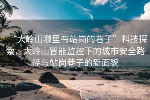 “大嶺山哪里有站崗的巷子”科技探索，大嶺山智能監控下的城市安全路徑與站崗巷子的新面貌