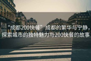 “成都200快餐”成都的繁華與寧靜，探索城市的獨(dú)特魅力與200快餐的故事