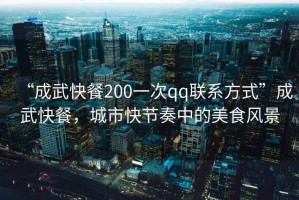“成武快餐200一次qq聯(lián)系方式”成武快餐，城市快節(jié)奏中的美食風(fēng)景