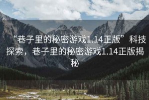 “巷子里的秘密游戲1.14正版”科技探索，巷子里的秘密游戲1.14正版揭秘