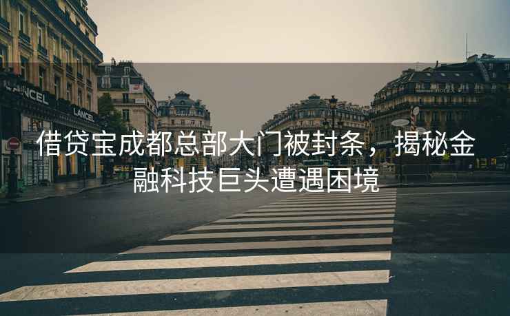 借貸寶成都總部大門被封條，揭秘金融科技巨頭遭遇困境