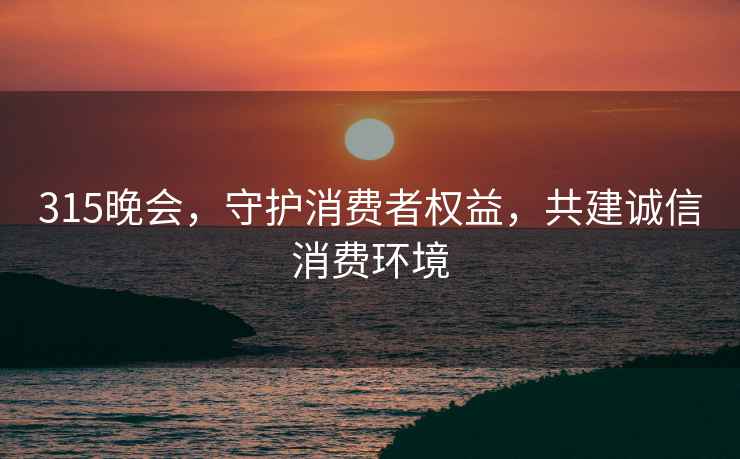 315晚會，守護消費者權益，共建誠信消費環境