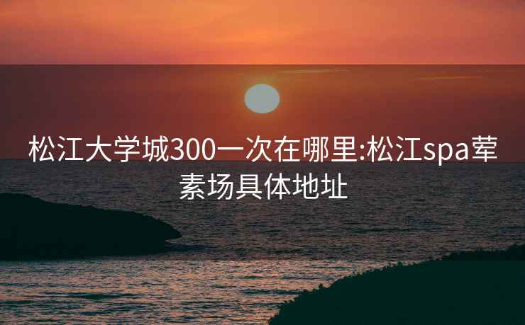 松江大學(xué)城300一次在哪里:松江spa葷素場具體地址