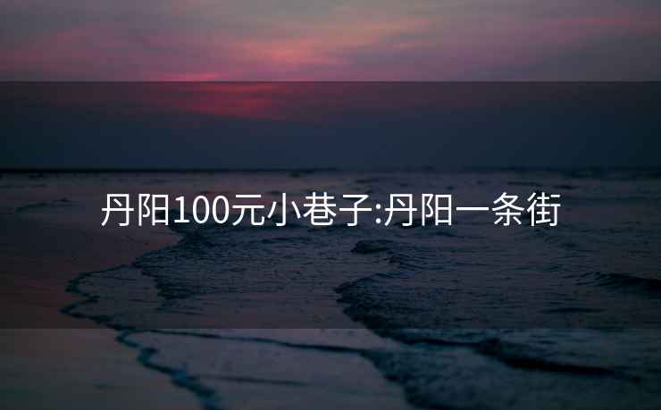 丹陽100元小巷子:丹陽一條街