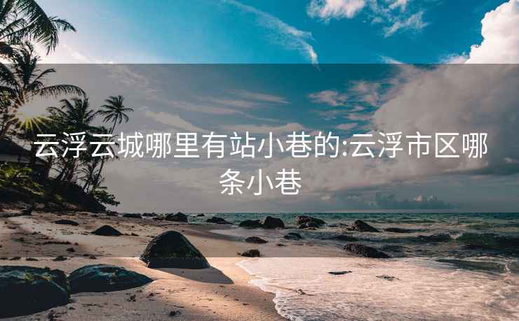 云浮云城哪里有站小巷的:云浮市區(qū)哪條小巷