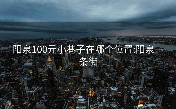 陽泉100元小巷子在哪個位置:陽泉一條街