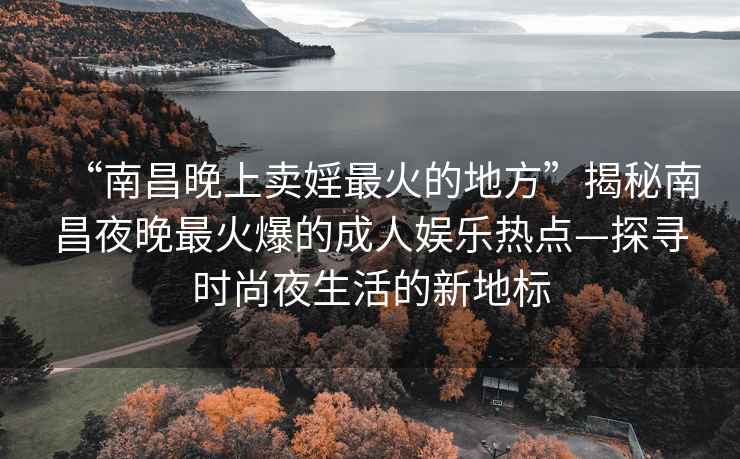 “南昌晚上賣婬最火的地方”揭秘南昌夜晚最火爆的成人娛樂(lè)熱點(diǎn)—探尋時(shí)尚夜生活的新地標(biāo)