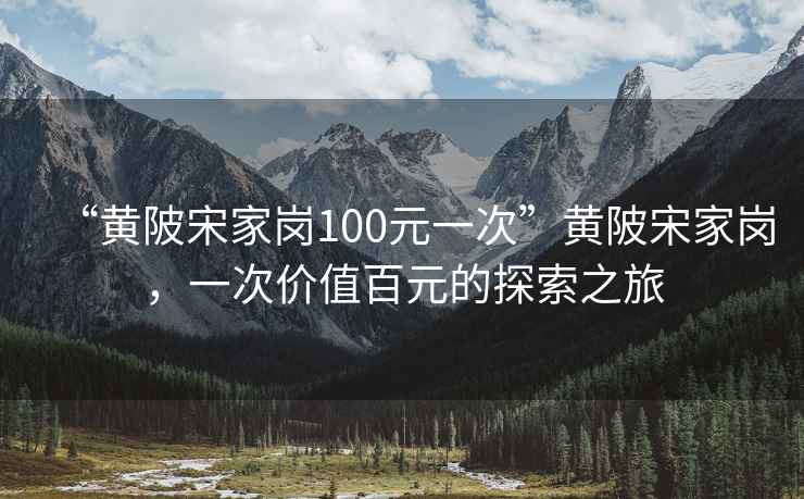 “黃陂宋家崗100元一次”黃陂宋家崗，一次價值百元的探索之旅