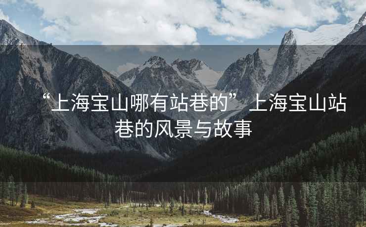 “上海寶山哪有站巷的”上海寶山站巷的風景與故事