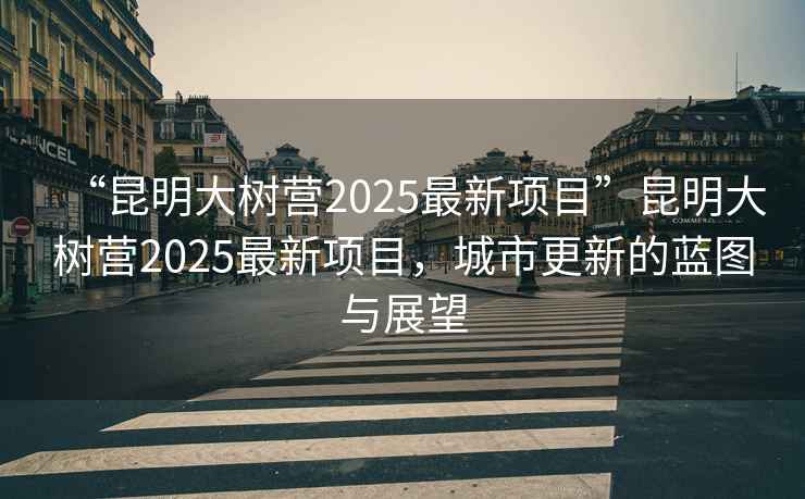 “昆明大樹營2025最新項目”昆明大樹營2025最新項目，城市更新的藍圖與展望