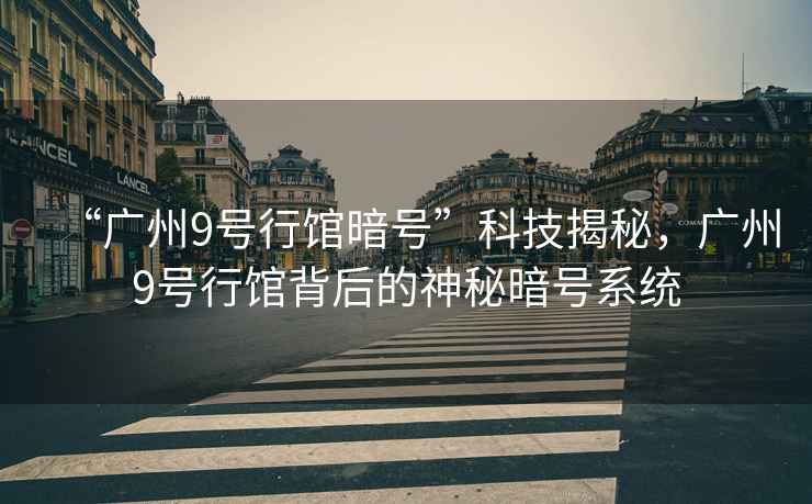 “廣州9號行館暗號”科技揭秘，廣州9號行館背后的神秘暗號系統(tǒng)