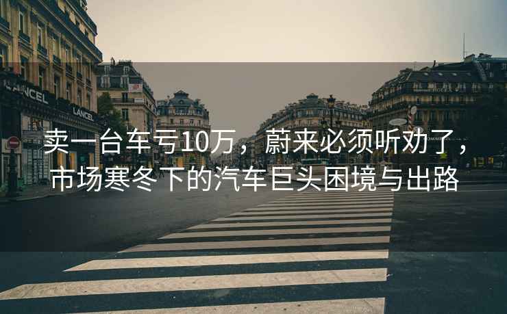 賣一臺車虧10萬，蔚來必須聽勸了，市場寒冬下的汽車巨頭困境與出路